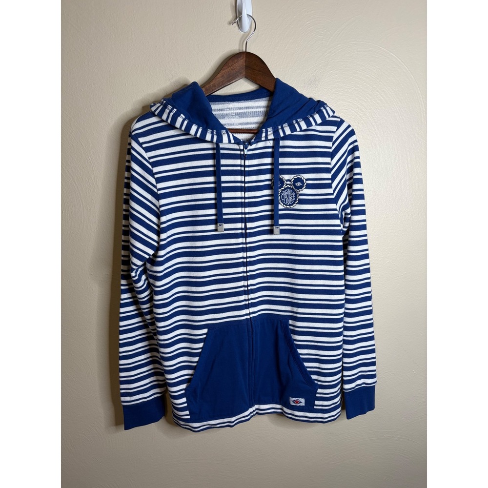 Disney Cruise Line Hoodie Women XL Blue White Striped Minnie Mouse Nautical - Picture 3 of 13